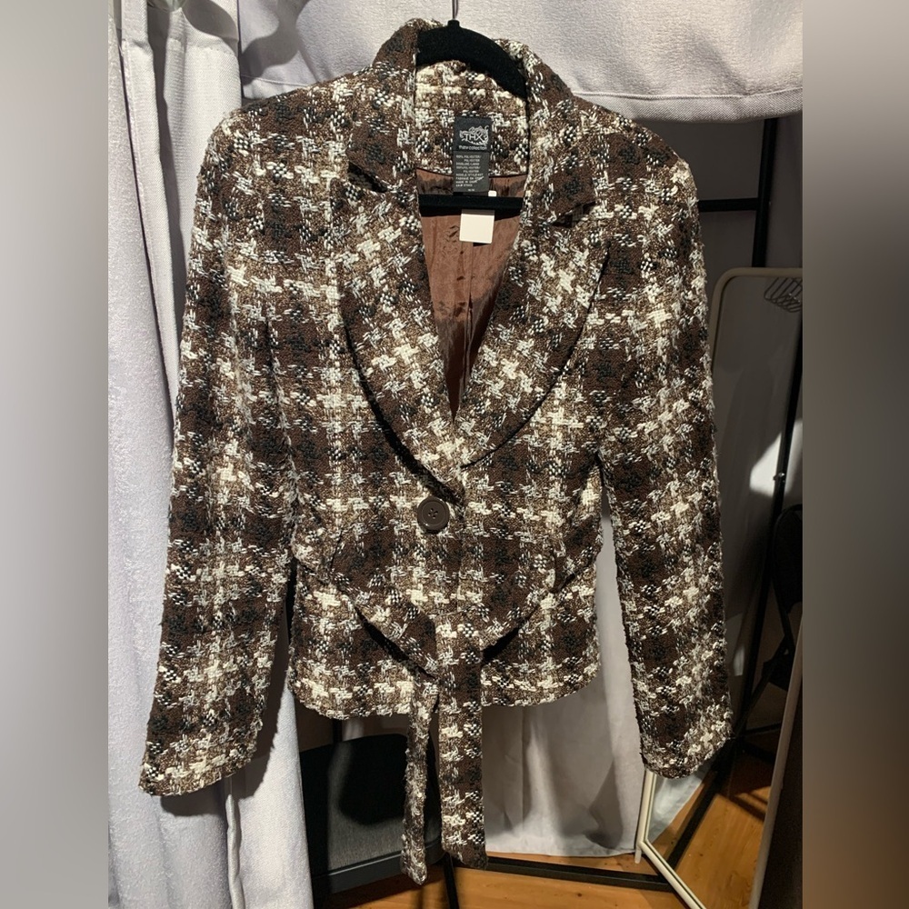 Not Available Next Tweed Blazer - Brown and Cream